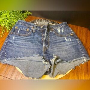 Levi’s Button Up Distressed Jean Shorts
